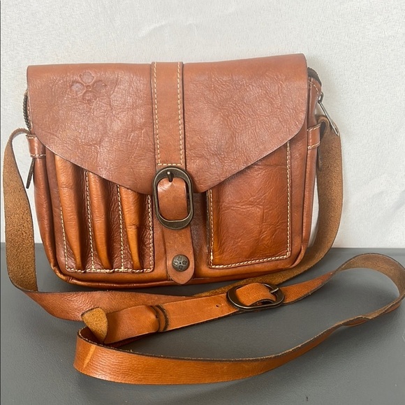 Patricia Nash Handbags - Patricia Nash Leather Crossbody Bag Heritage Tooling Style Rustic Boho Satchel